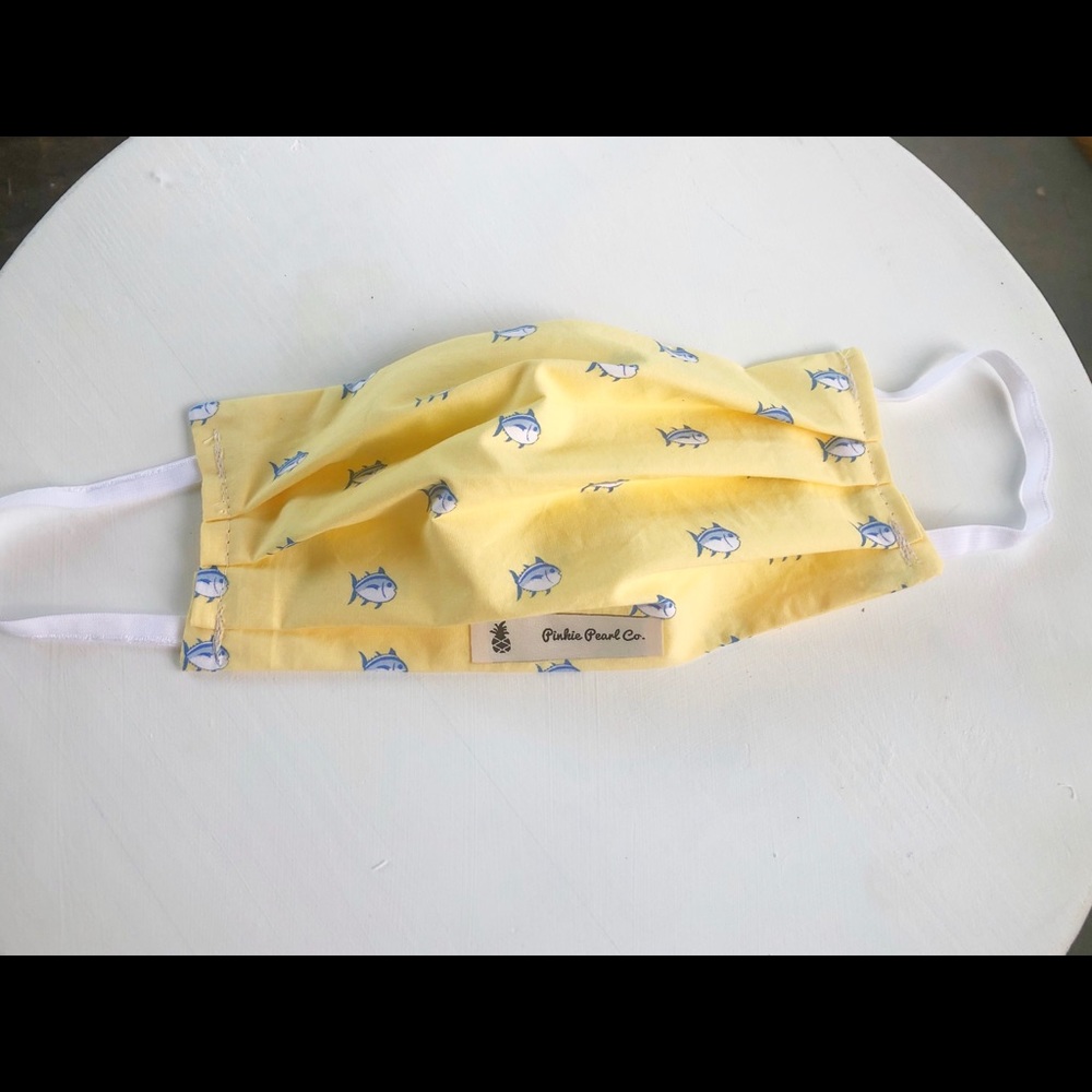 Yellow Southern Tide Fabric Face Mask